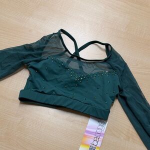 Baltogs X Back Girls Dance Costume Crop Top - Pine Green - MC